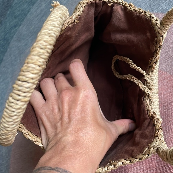 Natural Boho Woven Wicker Tote Clutch Purse - Picture 9 of 14